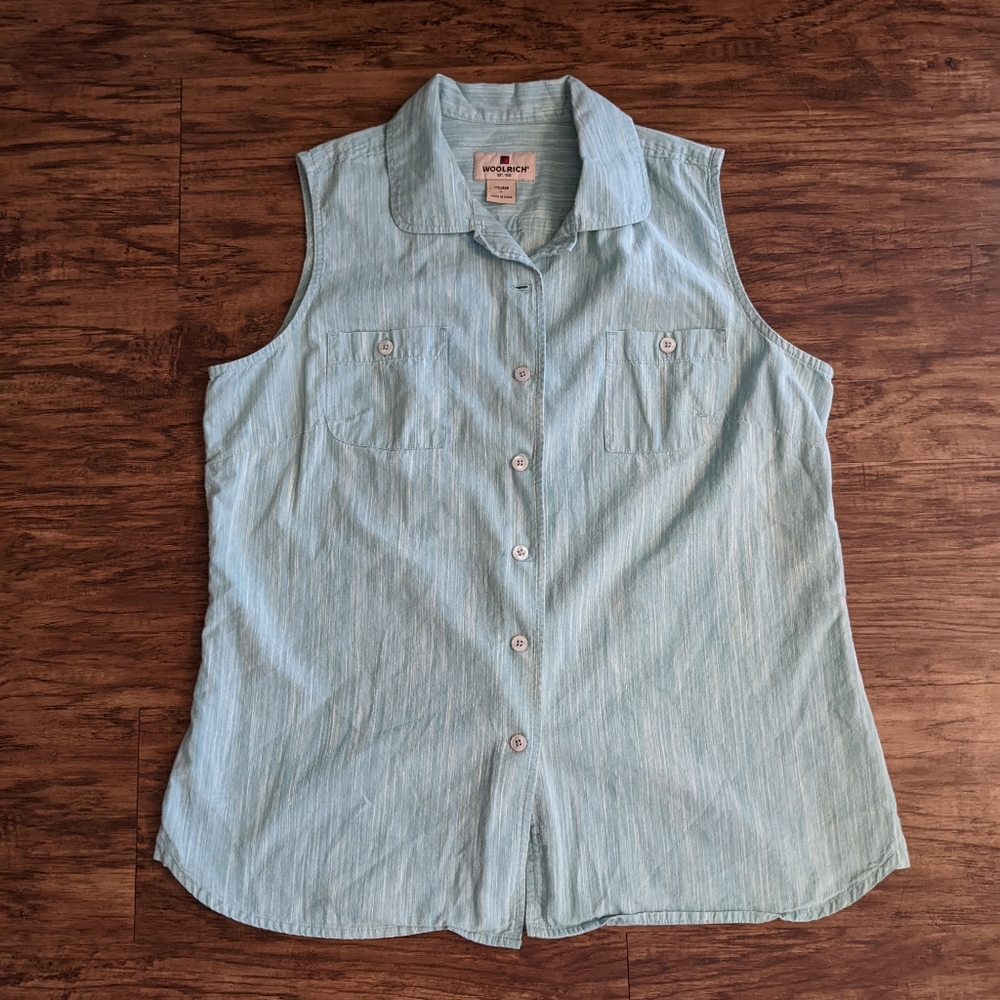 Woolrich Sleeveless Button Down Shirt Women's Size Large